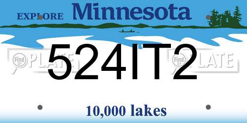 524IT2 Minnesota License Plate