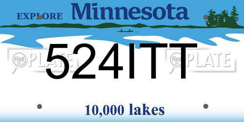 524ITT Minnesota License Plate