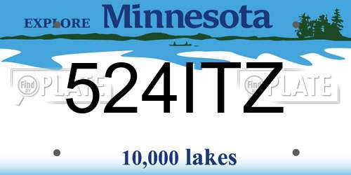 524ITZ Minnesota License Plate
