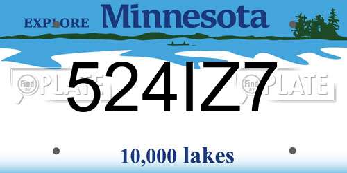 524IZ7 Minnesota License Plate