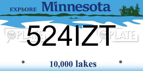 524IZT Minnesota License Plate