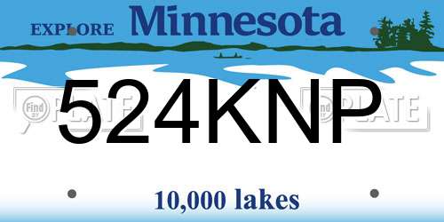 524KNP Minnesota License Plate