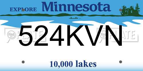 524KVN Minnesota License Plate