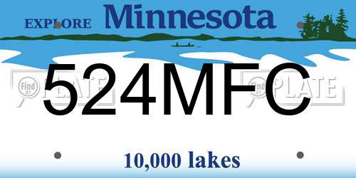 524MFC Minnesota License Plate