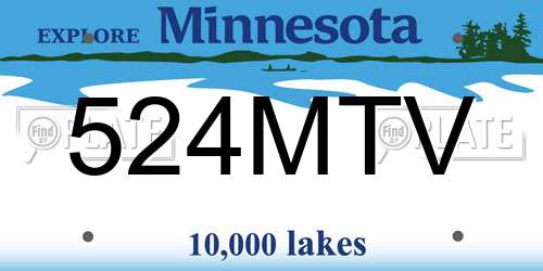 524MTV Minnesota License Plate