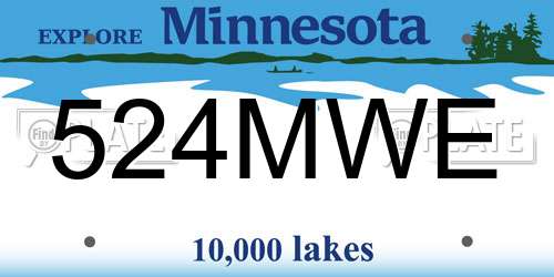 524MWE Minnesota License Plate