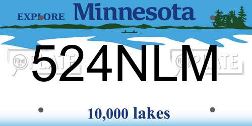524NLM Minnesota License Plate