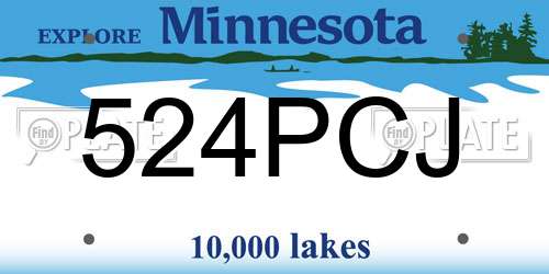 524PCJ Minnesota License Plate