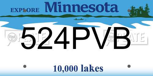 524PVB Minnesota License Plate