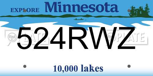 524RWZ Minnesota License Plate
