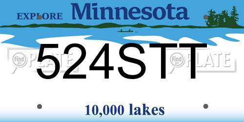 524STT Minnesota License Plate