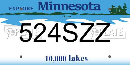 524SZZ Minnesota License Plate