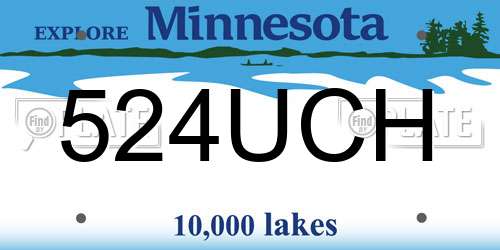 524UCH Minnesota License Plate