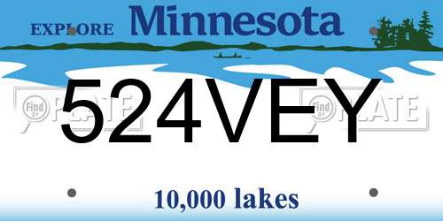 524VEY Minnesota License Plate