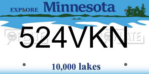 524VKN Minnesota License Plate