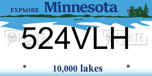 524VLH Minnesota License Plate