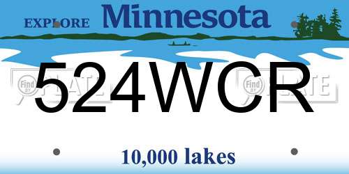 524WCR Minnesota License Plate