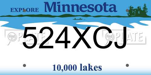 524XCJ Minnesota License Plate