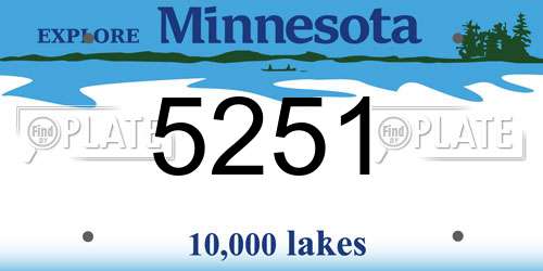 5251 Minnesota License Plate