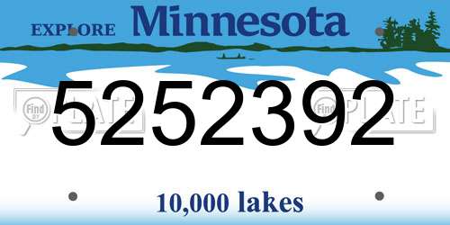 5252392 Minnesota License Plate