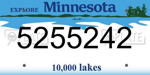 5255242 Minnesota License Plate