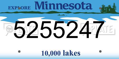 5255247 Minnesota License Plate