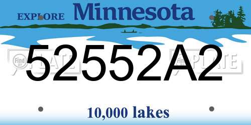 52552A2 Minnesota License Plate