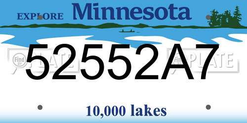 52552A7 Minnesota License Plate