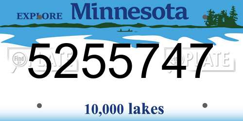 5255747 Minnesota License Plate