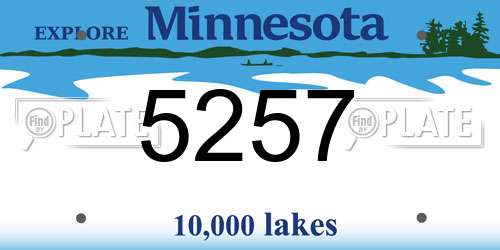 5257 Minnesota License Plate