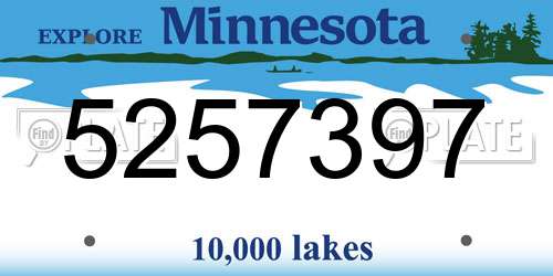 5257397 Minnesota License Plate