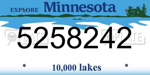 5258242 Minnesota License Plate