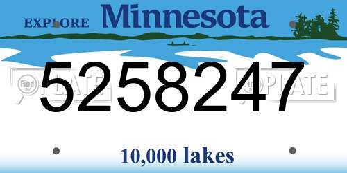 5258247 Minnesota License Plate