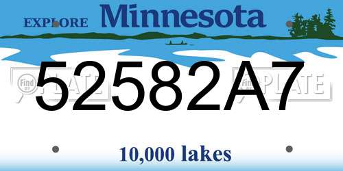 52582A7 Minnesota License Plate
