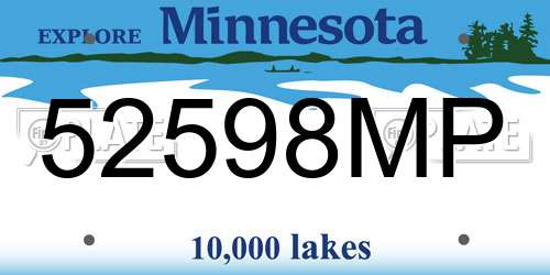 52598MP Minnesota License Plate