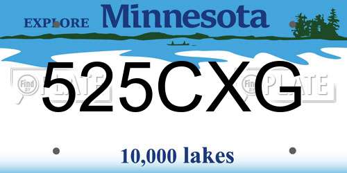 525CXG Minnesota License Plate