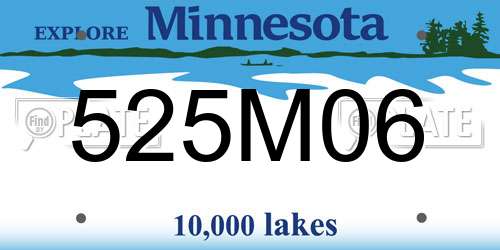 525M06 Minnesota License Plate
