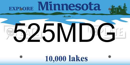 525MDG Minnesota License Plate