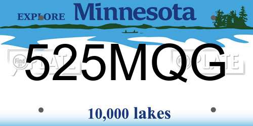 525MQG Minnesota License Plate