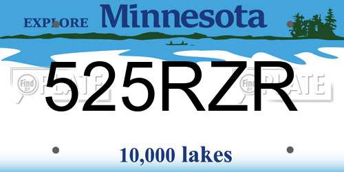 525RZR Minnesota License Plate
