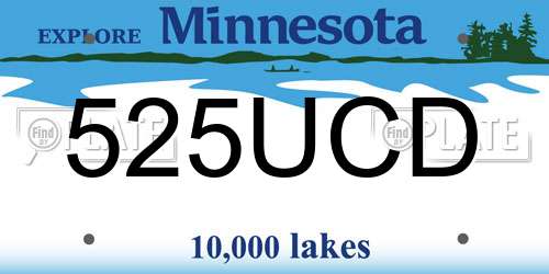 525UCD Minnesota License Plate