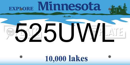 525UWL Minnesota License Plate