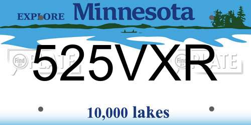 525VXR Minnesota License Plate