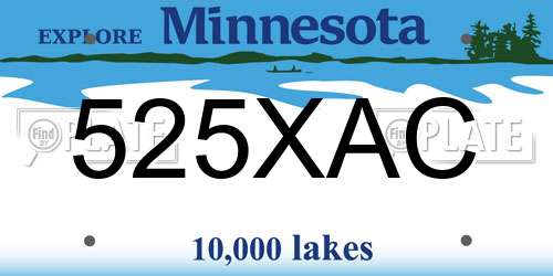 525XAC Minnesota License Plate