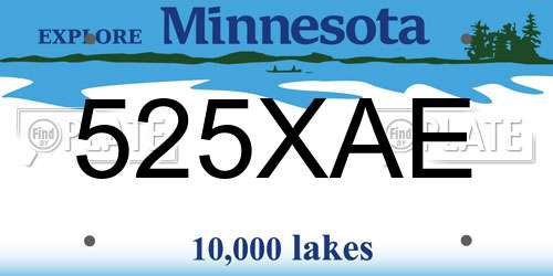 525XAE Minnesota License Plate