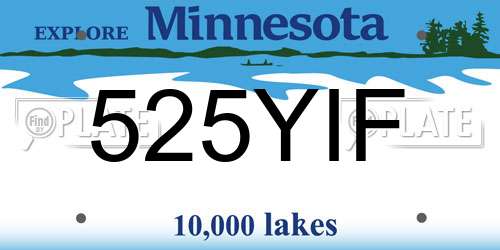 525YIF Minnesota License Plate