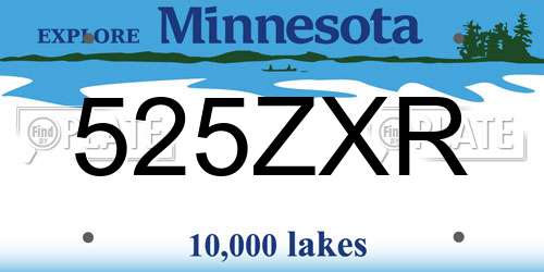 525ZXR Minnesota License Plate