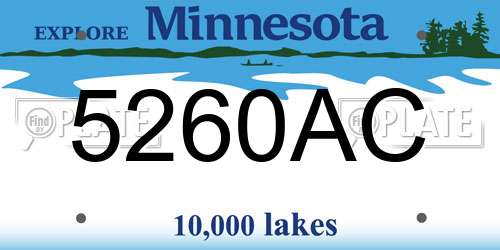 5260AC Minnesota License Plate