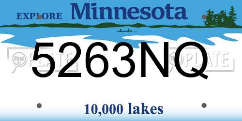 5263NQ Minnesota License Plate