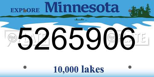 5265906 Minnesota License Plate